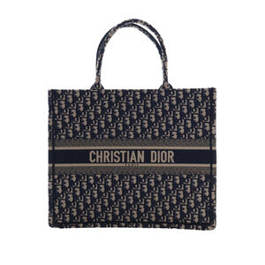 Pre-Loved Dior Large Oblique Embroidered Canvas Book Tote